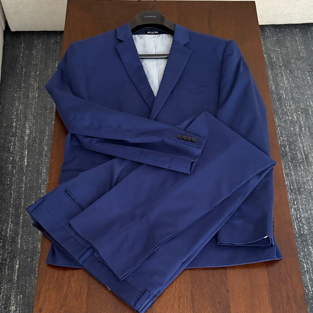 Express Men’s Royal Blue Slim Fit Suit 44R 34x32